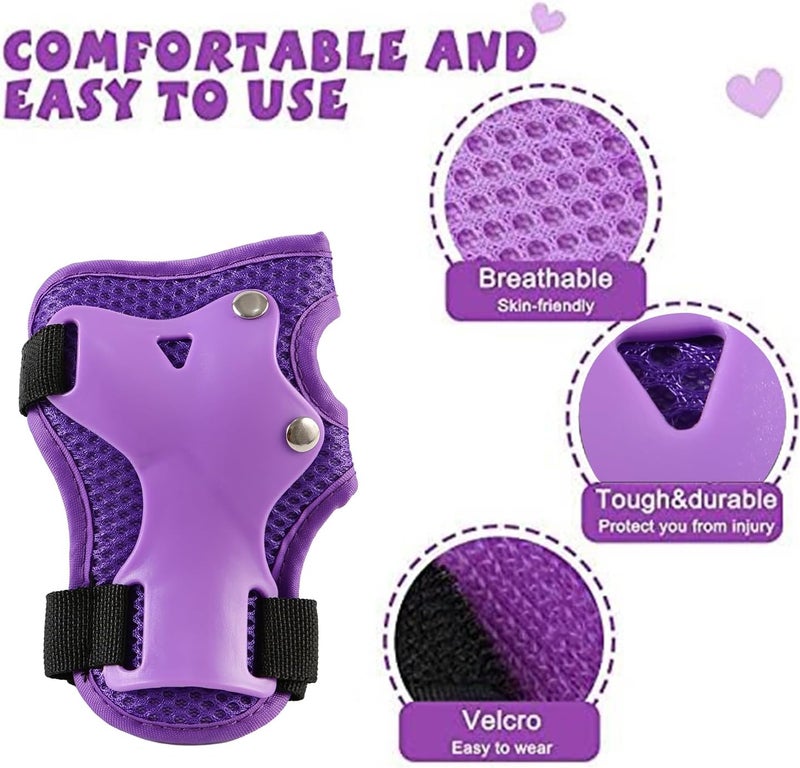 totwoo Knee Pads for Kids， Knee Pads and Elbow Pads Set Toddler 4-10 Years Protective Gear Set for Girls Boys with Wrist Guards for Skating Cycling Bike Rollerblading Scooter - Image 4